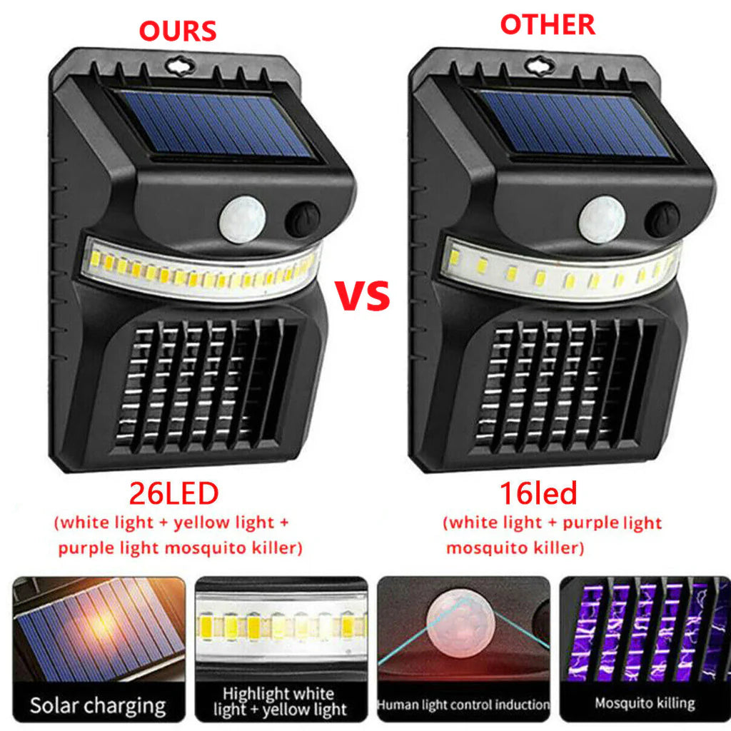ZeroZap Trio: 3-in-1 Solar Bug Zapper with Motion Light – Get Zero Zap